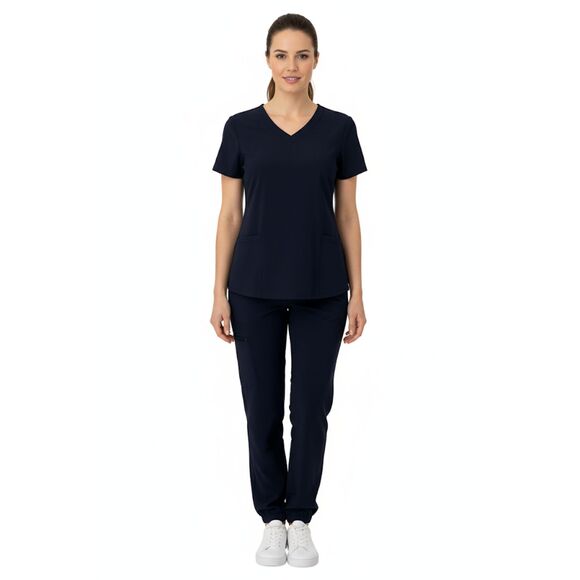 FloralHue V-Neck Top Cargo Pants Scrub Set XL - Picture 1 of 6